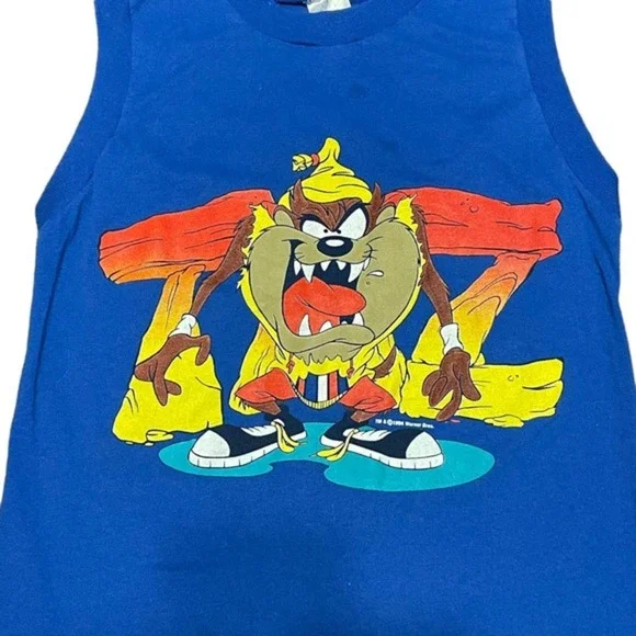 PCA Athletic VTG 90s Looney Tunes Taz Basketball Tank Sz 14/16 - Picture 1 of 6